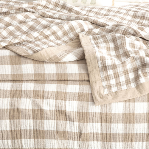 Gingham Washed Cotton Blanket