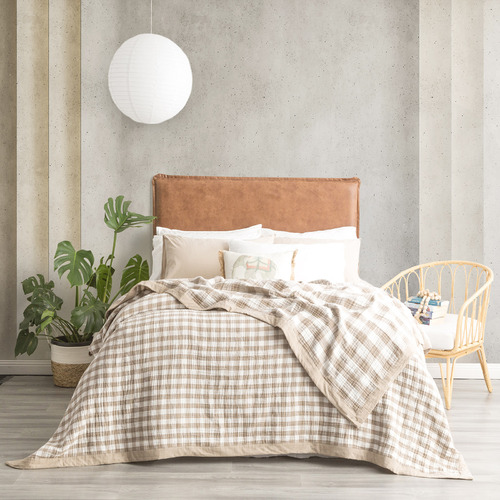 Gingham Washed Cotton Blanket