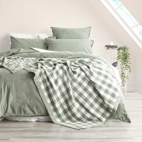Gingham Washed Cotton Blanket