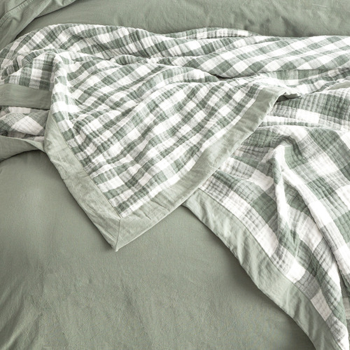 Gingham Washed Cotton Blanket