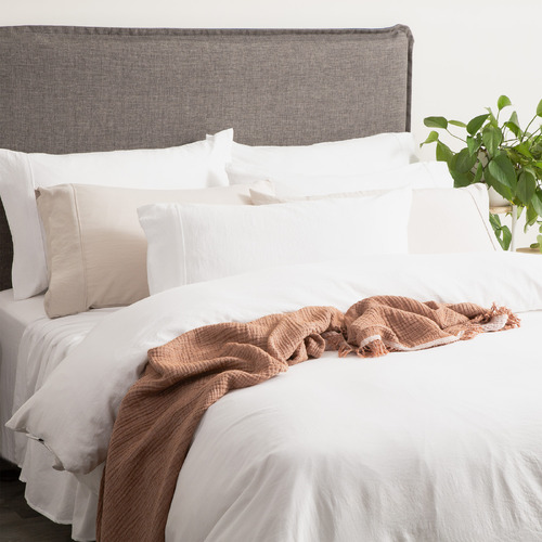 White Gatten Washed Microfibre Quilt Cover Set