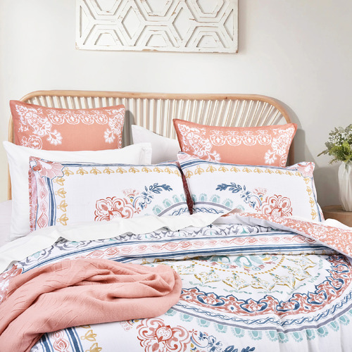 Davila Cotton Sateen Reversible Quilt Cover Set