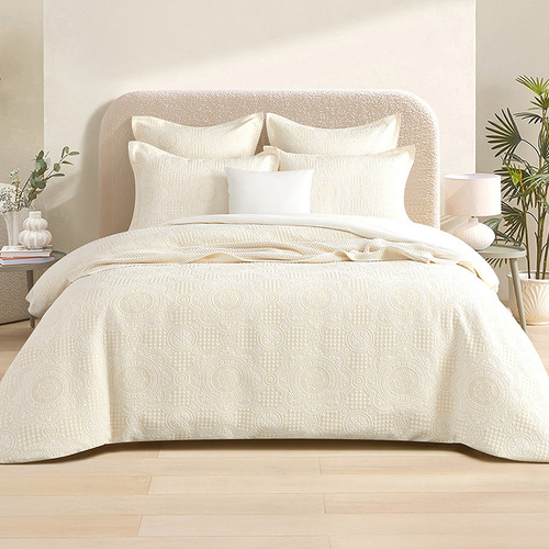 Beige-Cosette-Cotton-Blend-Quilt-Cover-Set