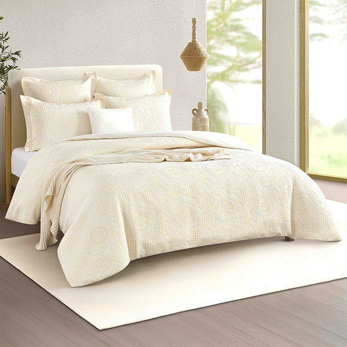 Beige-Cosette-Cotton-Blend-Quilt-Cover-Set