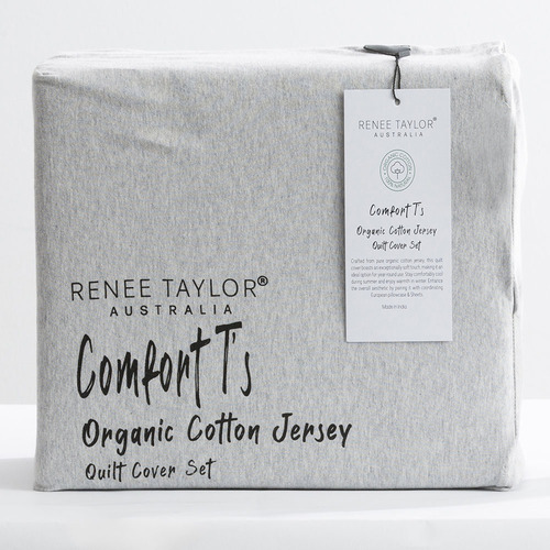 Grey Marle Harlan Organic Cotton Jersey Quilt Cover Set