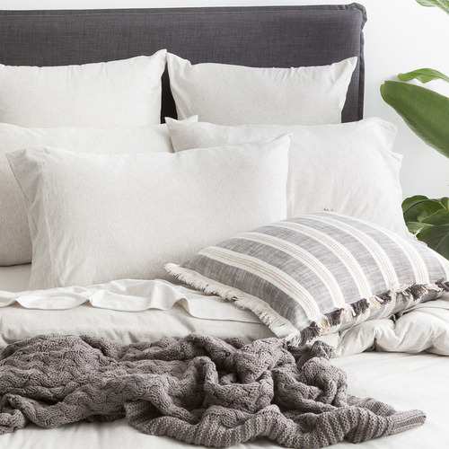 Ecru Harlan Organic Cotton Jersey Quilt Cover Set