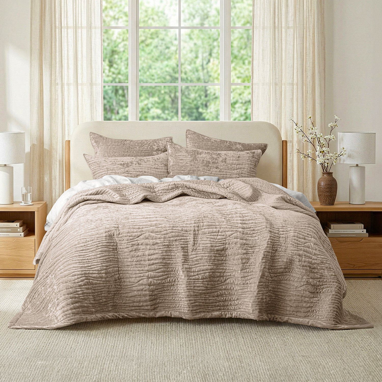 Bramble Velvet & Cotton Coverlet Set