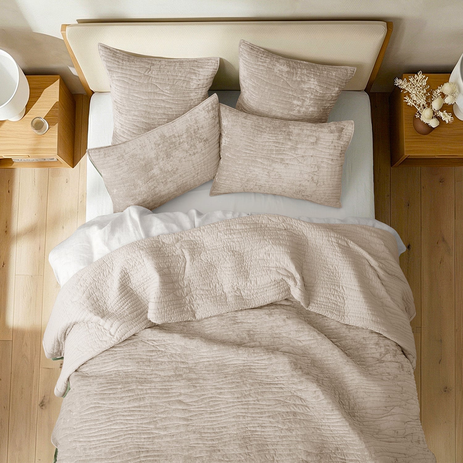 Bramble Velvet & Cotton Coverlet Set
