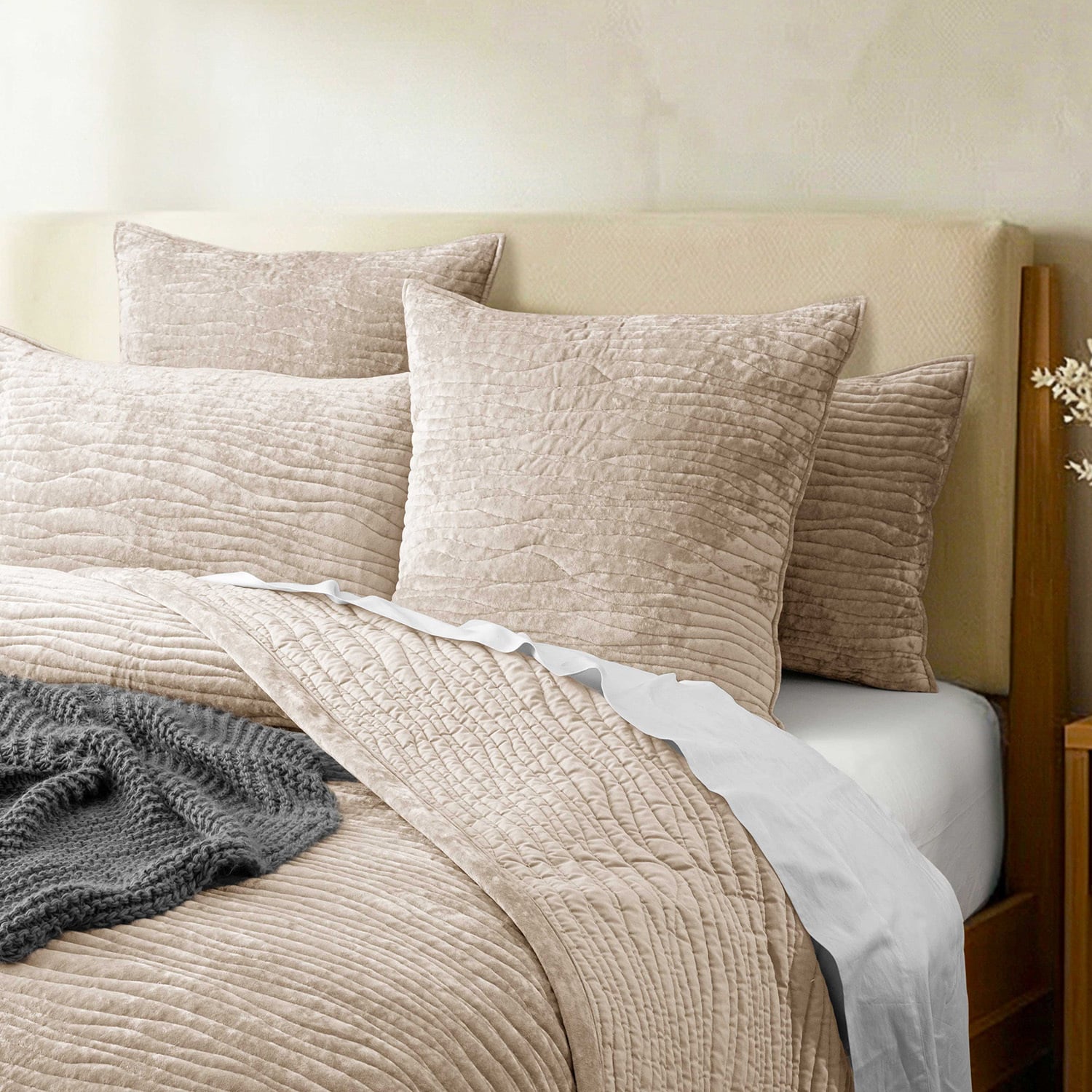 Bramble Velvet & Cotton Coverlet Set