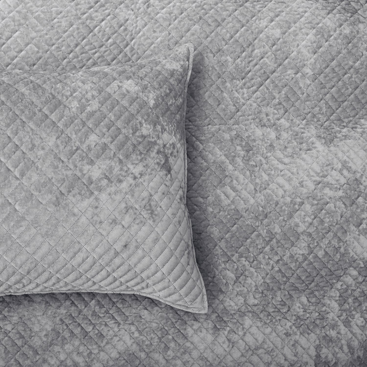 Silver Line Cross Stitch Bramble Velvet and Cotton Coverlet Set