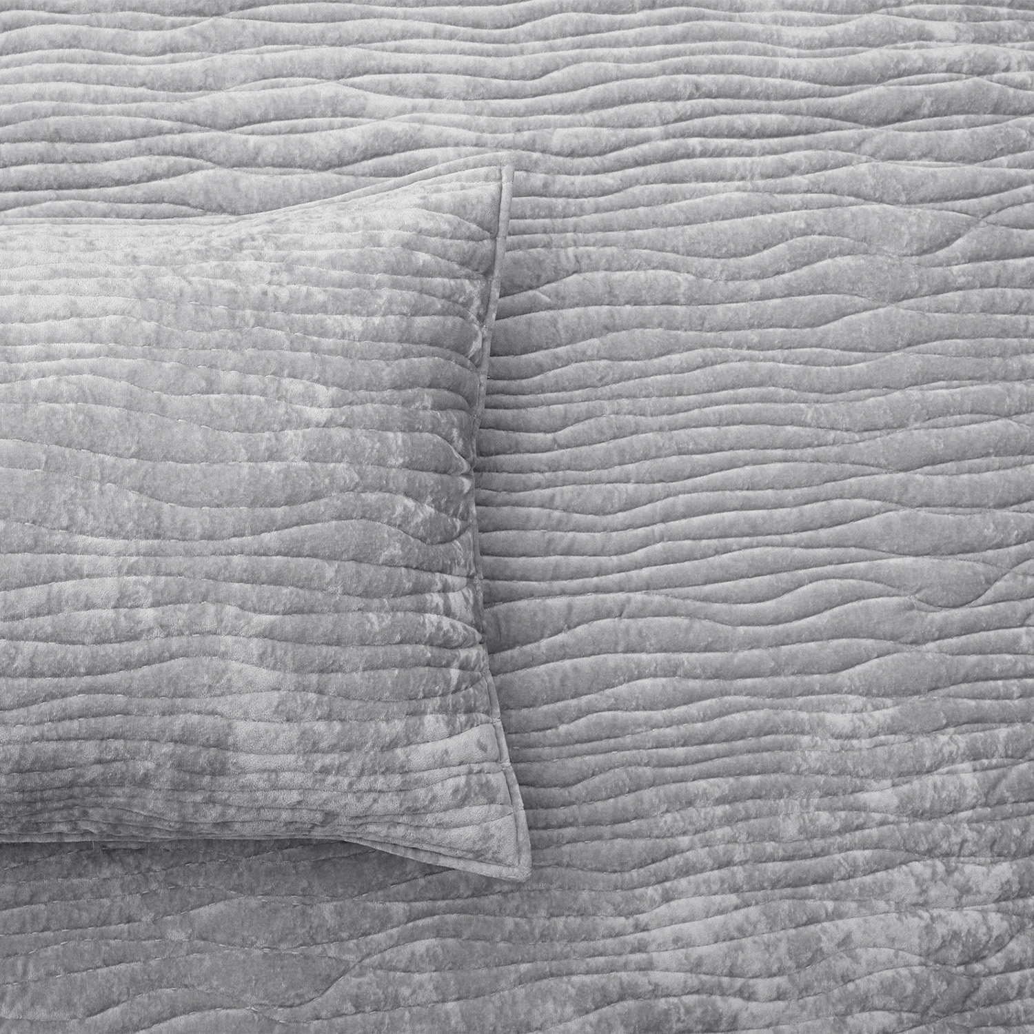 Silver Line Bramble Velvet & Cotton Coverlet Set