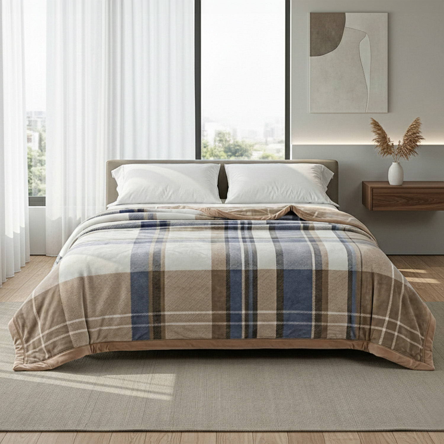 Printed Grid Finlo Blanket