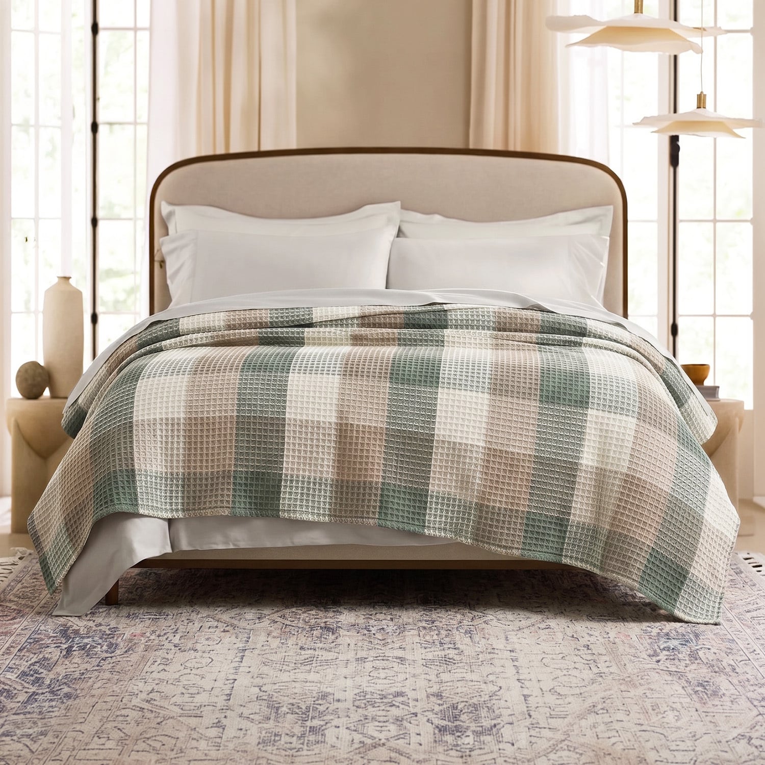 Ferice Yarn-Dyed Washed Cotton Waffle Blanket