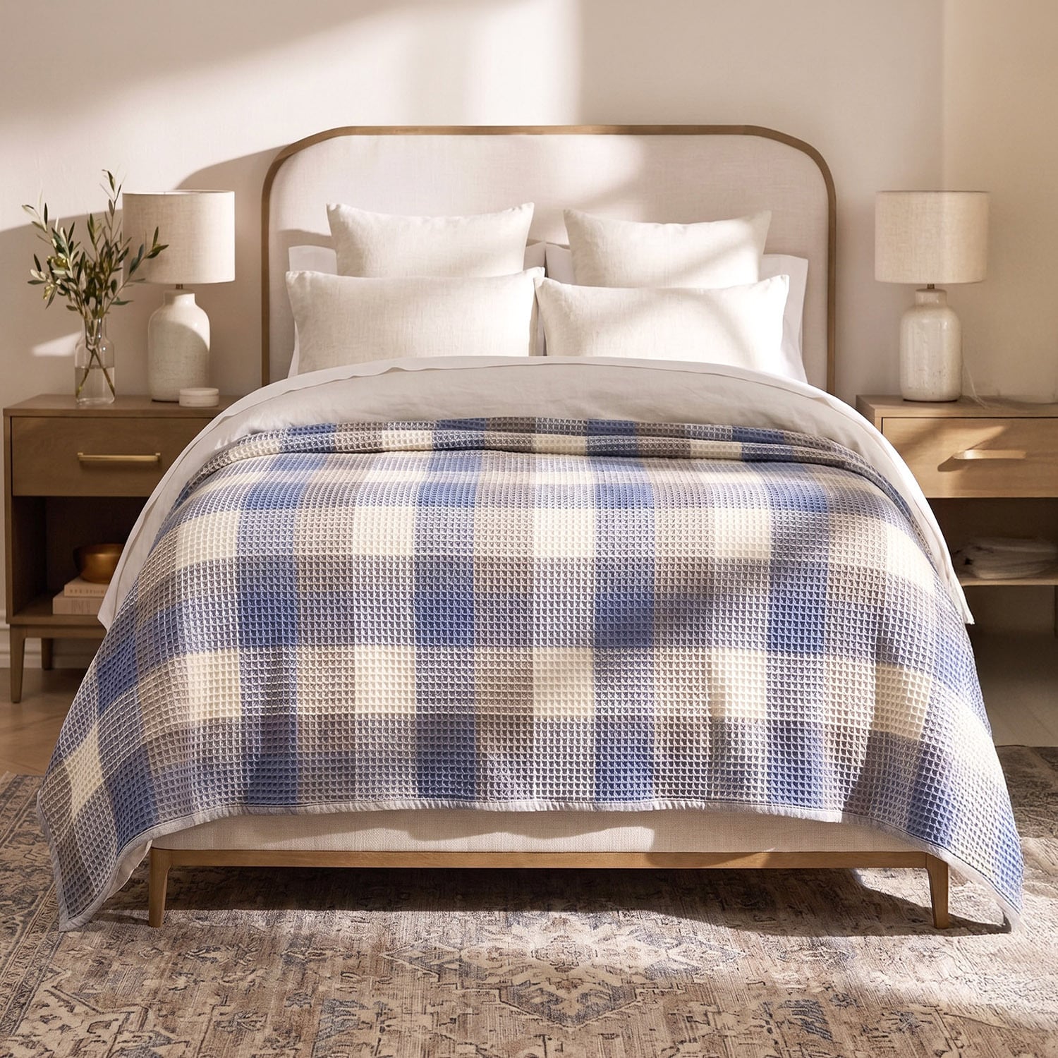 Ferice Yarn-Dyed Washed Cotton Waffle Blanket