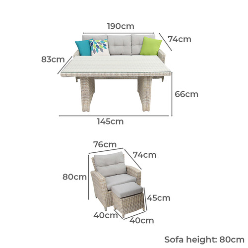 5 Seater San Marino Outdoor Dining Set | Temple & Webster