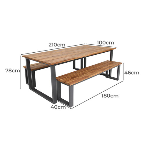 4 Seater Keziah Outdoor Dining Table & Bench Set