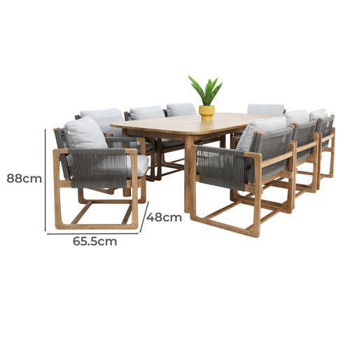 Adrienne Acacia Wood Outdoor Dining Set