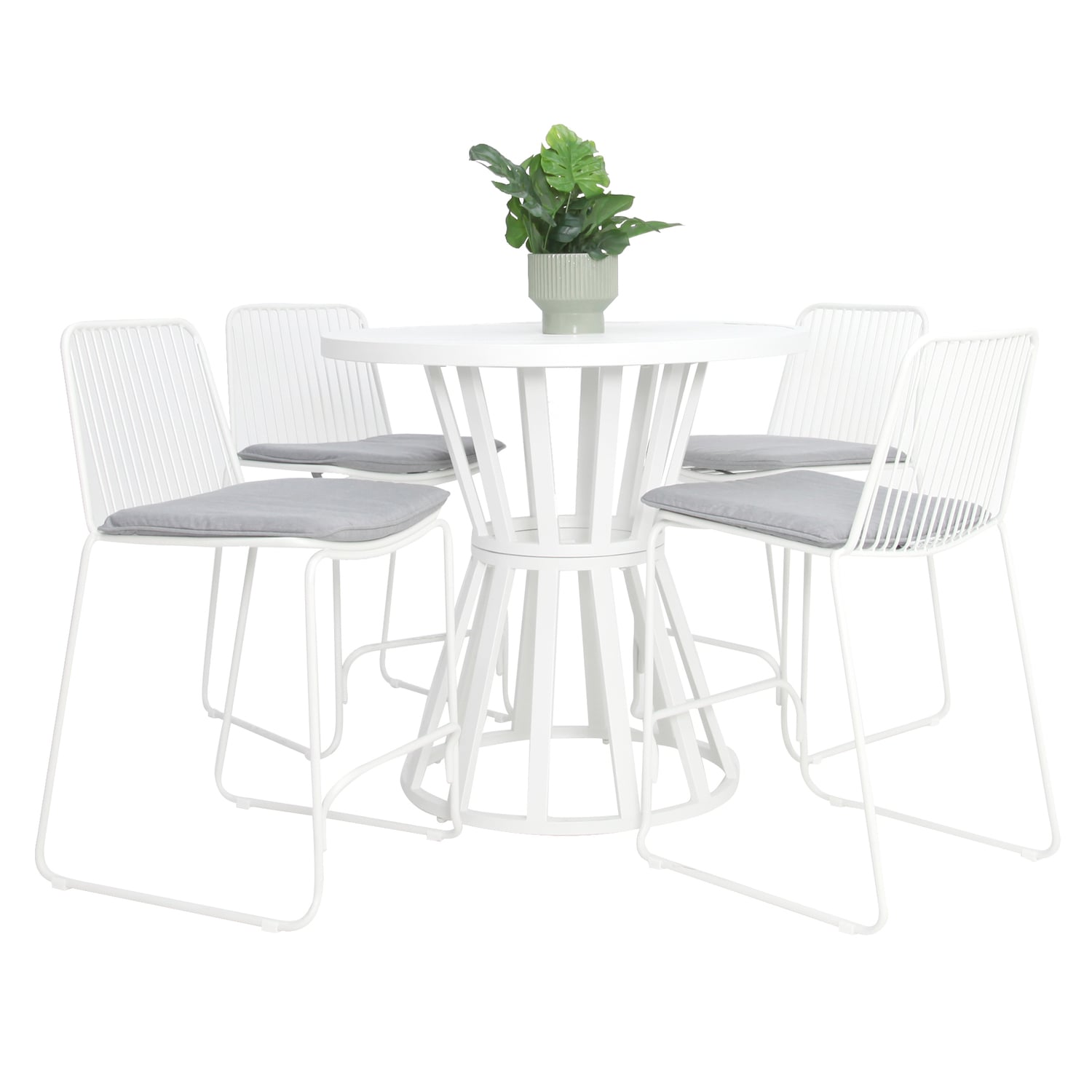 4 Seater Vale Metal Outdoor Bar Table & Stool Set