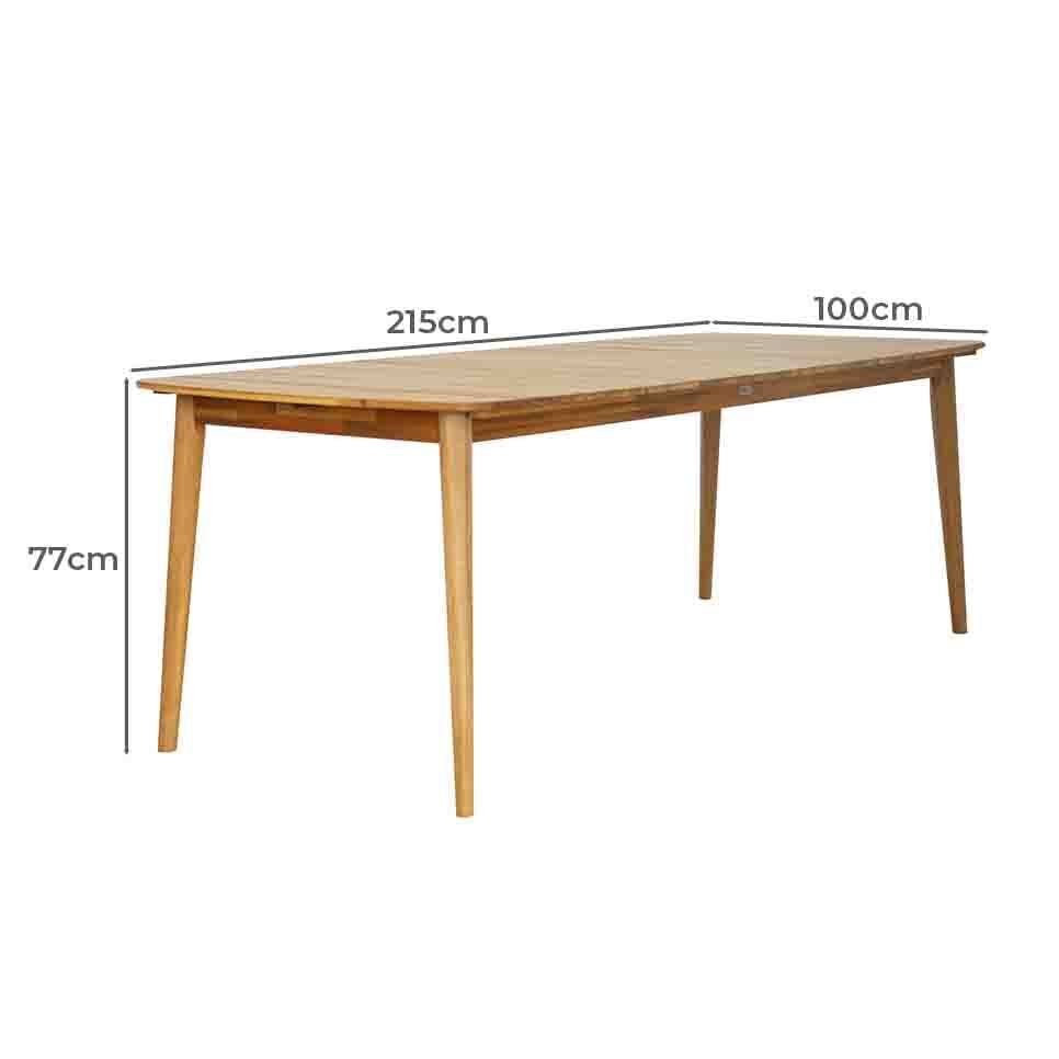 Reign Retangular Acacia Wood Outdoor Dining Table