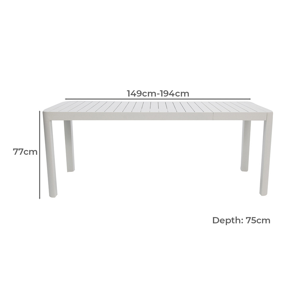 Rowan  Aluminium Extendable Outdoor Dining Table