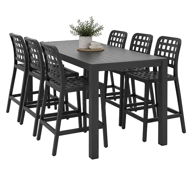 6 Seater Rowan Bar Table & Lucien Armless Stool Set