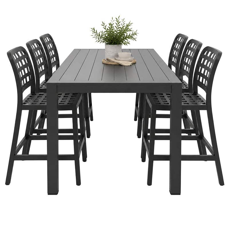 6 Seater Rowan Bar Table & Lucien Armless Stool Set