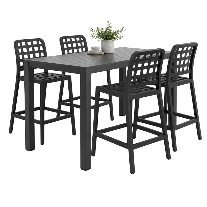 4 Seater Lorcan Outdoor Bar Table & Lucien Stool Set