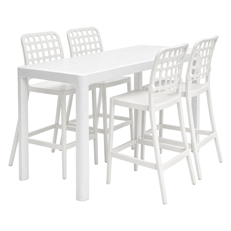 4 Seater Lorcan Outdoor Bar Table & Lucien Stool Set