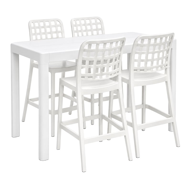 4 Seater Lorcan Outdoor Bar Table & Lucien Stool Set