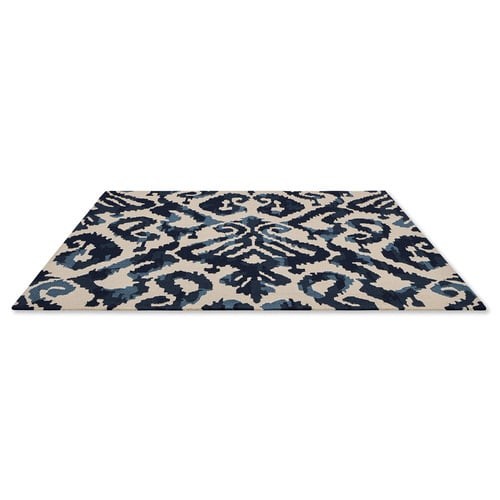 Indigo Kasuri Power-Loomed Indoor/Outdoor Rug