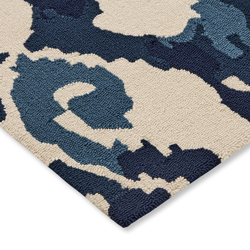 Indigo Kasuri Power-Loomed Indoor/Outdoor Rug