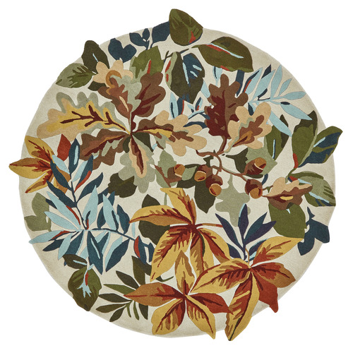 Russet Brown Robin's Wood Hand-Tufted Pure New Wool Round Rug