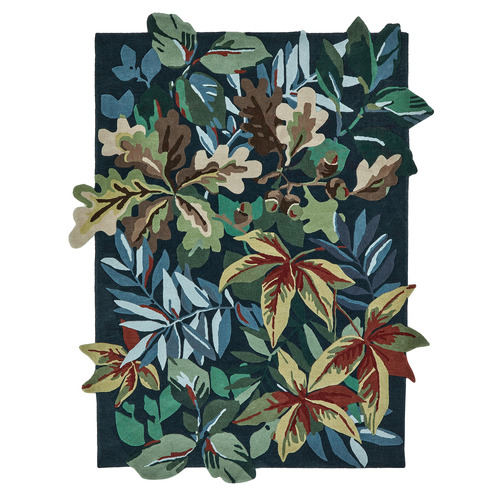Forest Green Robin's Wood Hand-Tufted Pure New Wool Rug