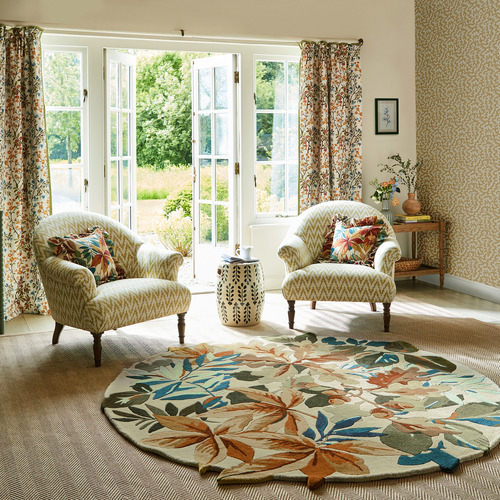 Russet Brown Robin's Wood Hand-Tufted Pure New Wool Round Rug