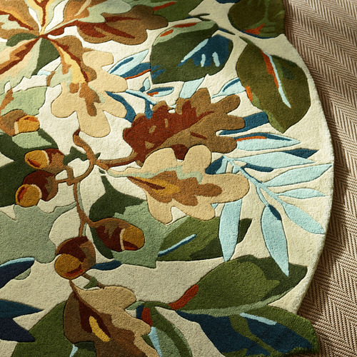 Russet Brown Robin's Wood Hand-Tufted Pure New Wool Round Rug