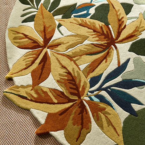 Russet Brown Robin's Wood Hand-Tufted Pure New Wool Round Rug