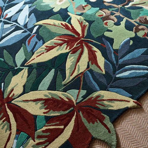Forest Green Robin's Wood Hand-Tufted Pure New Wool Rug