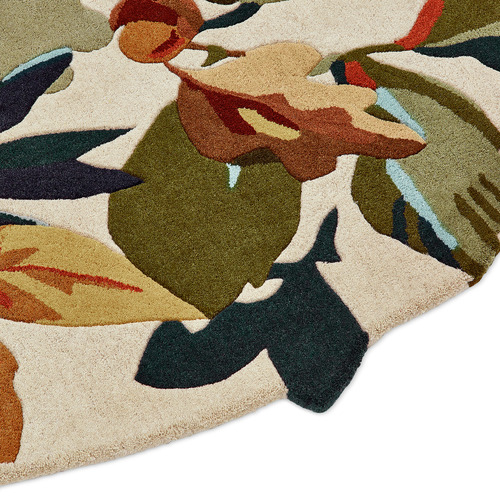Russet Brown Robin's Wood Hand-Tufted Pure New Wool Round Rug