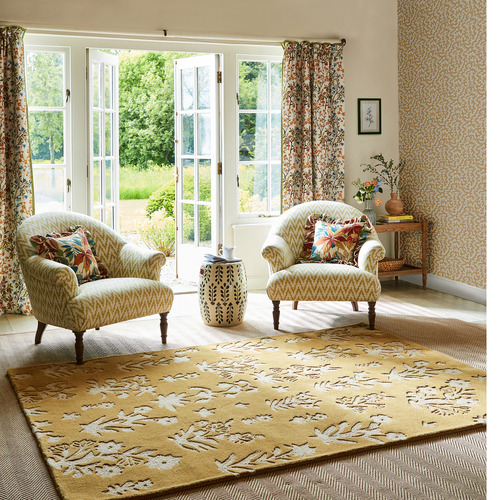 Gold Woodland Glade Hand-Tufted Pure New Wool Rug