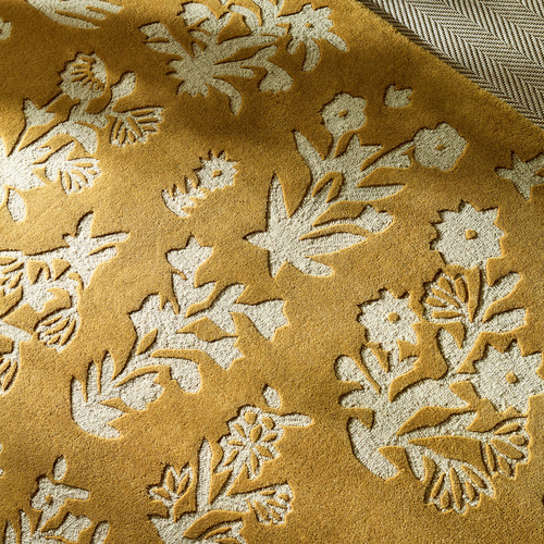 Gold Woodland Glade Hand-Tufted Pure New Wool Rug