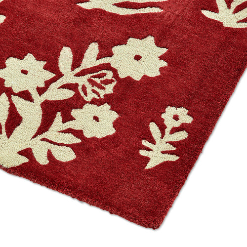 Damson Red Woodland Glade Hand-Tufted Pure New Wool Rug