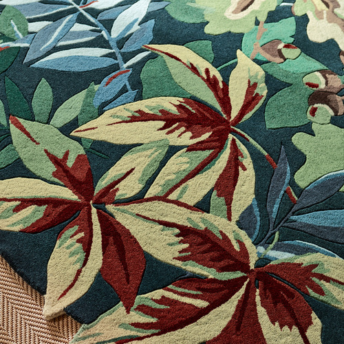Forest Green Robin's Wood Hand-Tufted Pure New Wool Round Rug