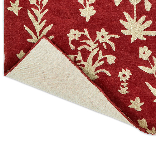 Damson Red Woodland Glade Hand-Tufted Pure New Wool Rug