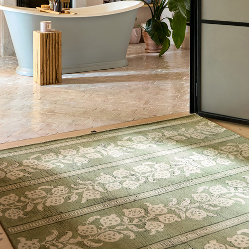 Forest Green Anaar Hand-Tufted Pure New Wool Rug