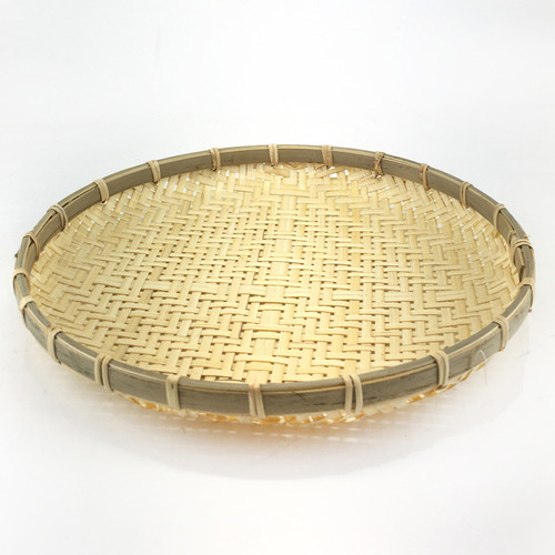 5 Piece Hand-Woven Bamboo Tray Set