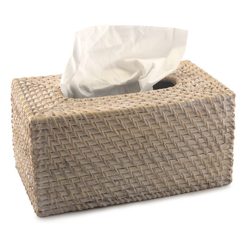 Natura Kitchen Whitewash Rattan Tissue Box Cover | Temple & Webster