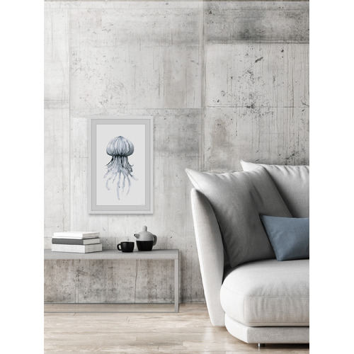 Floating Jellyfish Framed Printed Wall Art Temple & ster