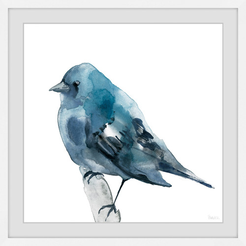 Chubby Blue Bird Framed Printed Wall Art