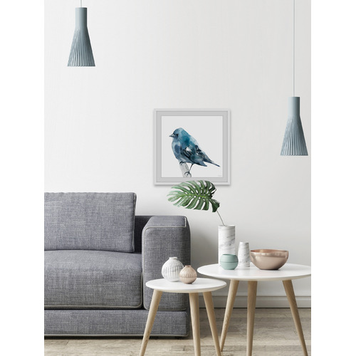 Chubby Blue Bird Framed Printed Wall Art