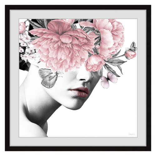 Floral and Lipstick Framed Printed Wall Art